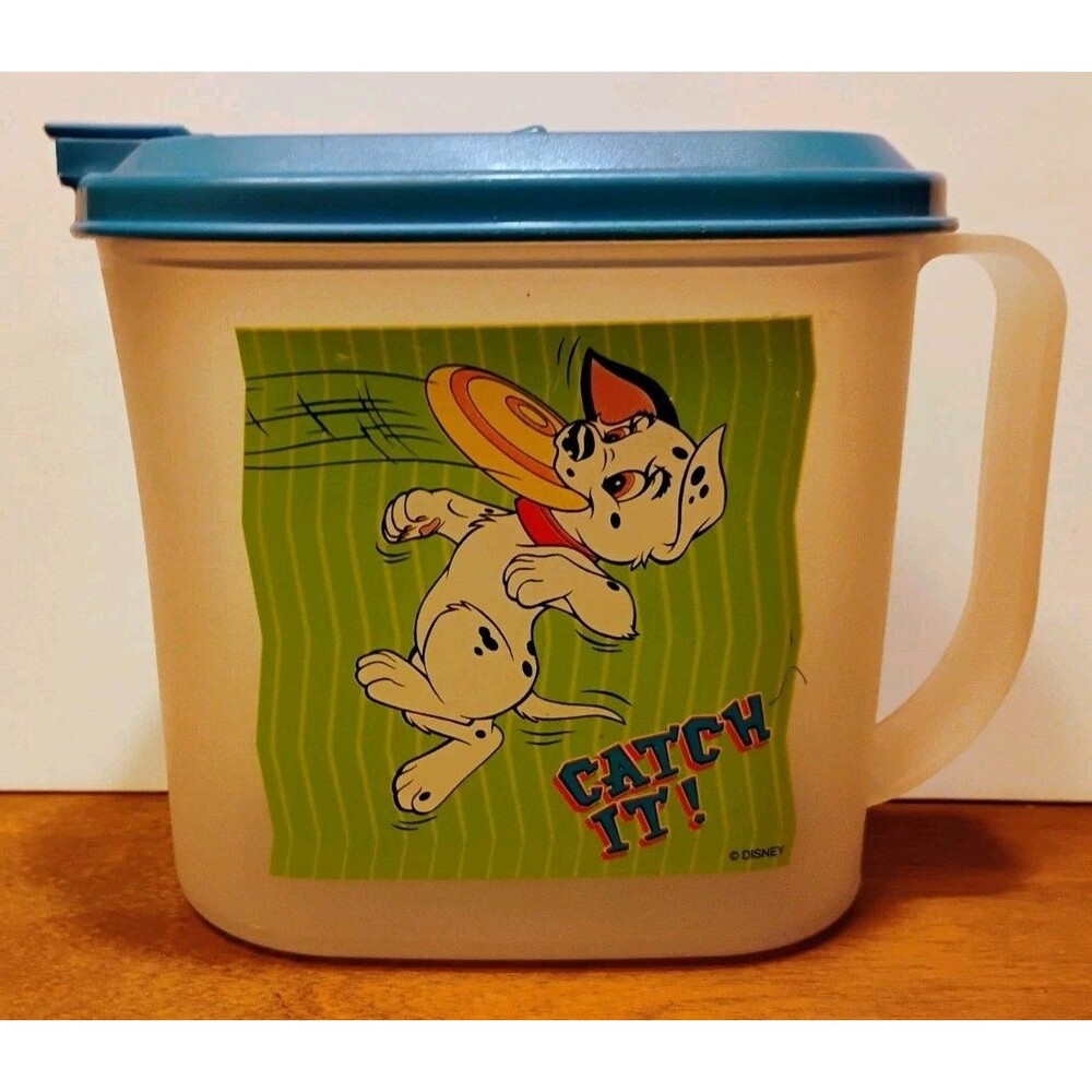 Vintage Tupperware 101 Dalmatians 1 Qt Slimline Pitcher Blue Lid 2189 Disney